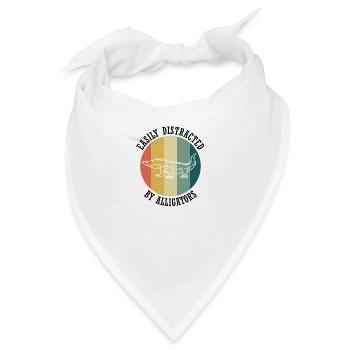 Ablenkt von Alligatoren, Wildtieren, Sumpf, Natur, - Bandana - Weiß - Vorne