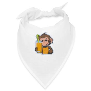 Affe Schimpanse Ape Monkey Comic Cartoon - Bandana - Weiß - Vorne