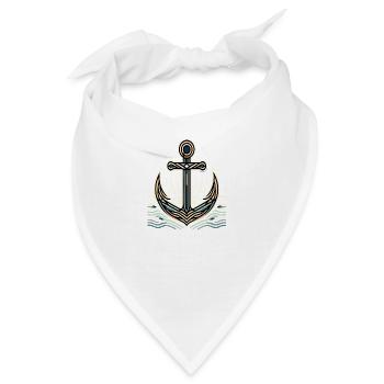 Maritimer Charme Anker Design - Bandana - Weiß - Vorne