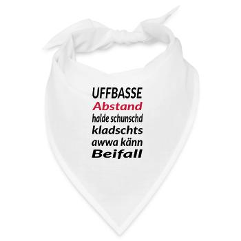 Uffbasse Abstand halde - Bandana - Weiß - Vorne