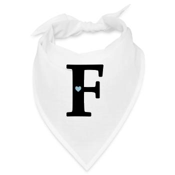 Buchstabe F Anfangsbuchstabe - Bandana - Weiß - Vorne