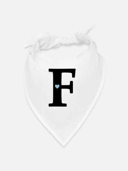 Letter F Initial letter - Bandana - white