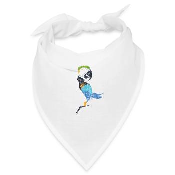 Rad Papagei Vogelkunde Geschenk - Bandana - Weiß - Vorne
