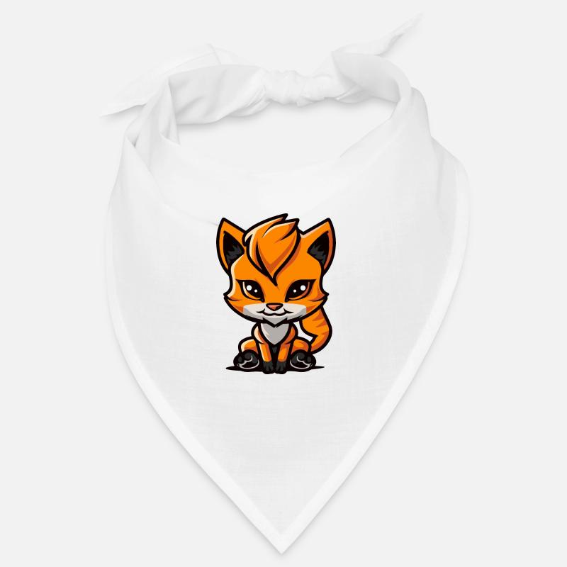 Katze Comic - Bandana - Weiß