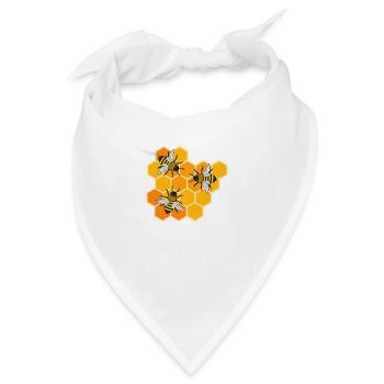 Honig, Imkerei, natürliche Süßigkeiten, Wildbienen - Bandana - Weiß - Vorne
