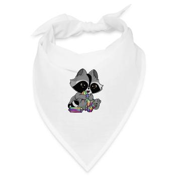Snuggles der Waschbär mit Kristall - Bandana - Weiß - Vorne
