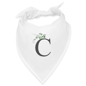 C mit Kleeblätter - Bandana - Weiß - Vorne