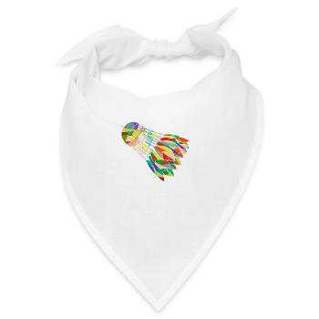 Badmintonschläger, Federball, Retro, Hobby, Sport - Bandana - Weiß - Vorne