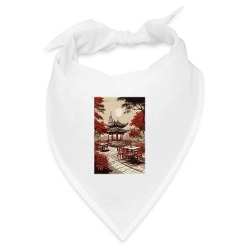 Asiatisches Kaffee - Bandana - Weiß - Vorne