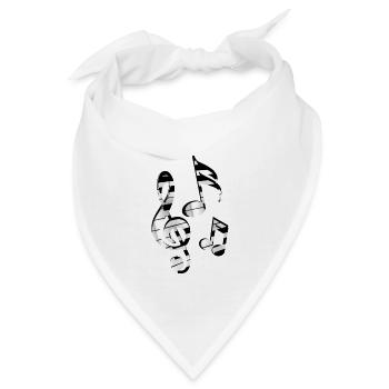 Noten Notenschlüssel - Bandana - Weiß - Vorne