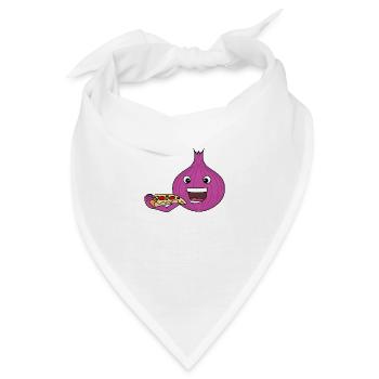 Süße Zwiebel essende Zwiebelpizza Ironischer - Bandana - Weiß - Vorne