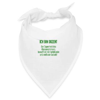 Dozent - Der Superheld des Klassenzimmers! - Bandana - Weiß - Vorne