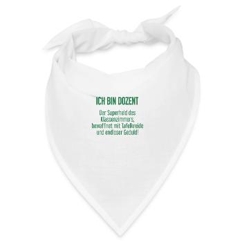 Dozent - Der Superheld des Klassenzimmers! - Bandana - Weiß - Vorne