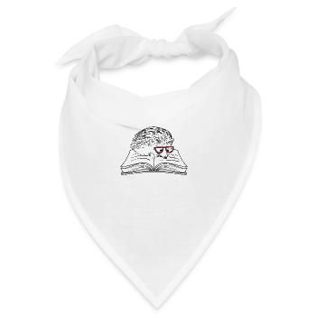 Igel und Bücher Literatur Waldtier - Bandana - Weiß - Vorne