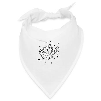 Dicker Kugelfisch - Bandana - Weiß - Vorne