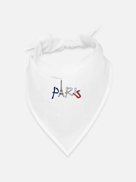 Paris France T-shirt - Bandana - blanc