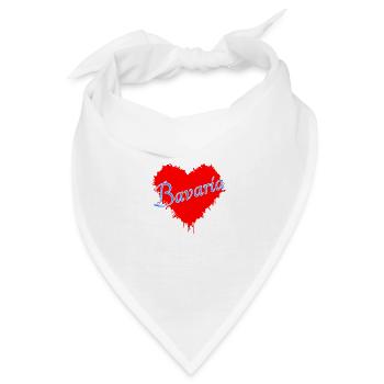 Bayern Herz Bavaria - Bandana - Weiß - Vorne