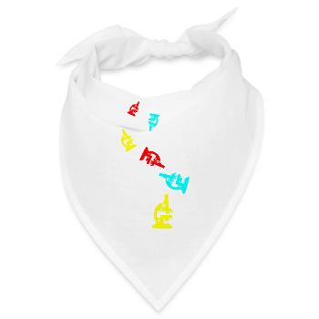 Mikroskop Icon Symbol - Bandana - Weiß - Vorne