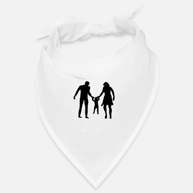 Silhouette Papa Mama - Bandana - blanc