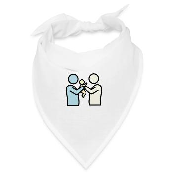Stolze Eltern mit Baby | Modernes Piktogramm - Bandana - Weiß - Vorne