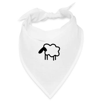Schaf Wolle Schäfchen - Bandana - Weiß - Vorne