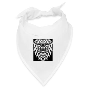 Löwe | Tier | Raubtier | Brüllen - Bandana - Weiß - Vorne