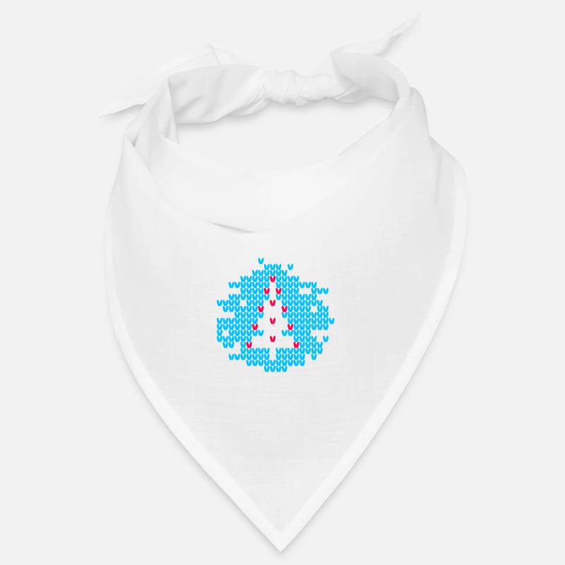 Weihnachtsbaum Strick Tanne Muster Weihnachten - Bandana - Weiß