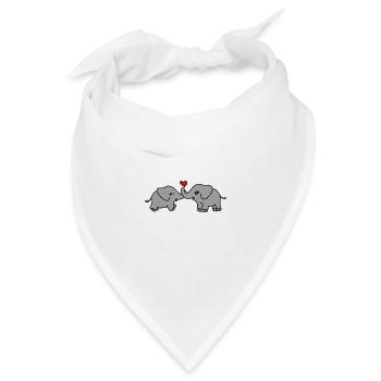 Elefant Liebe Herz - Bandana - Weiß - Vorne