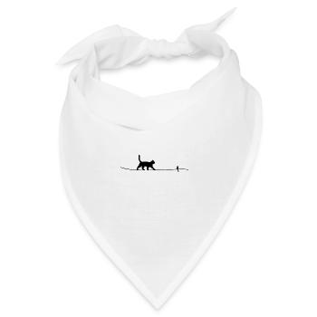 Katze Schnur Balance - Bandana - Weiß - Vorne