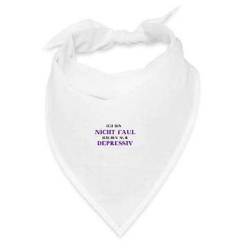 Depressiv lustig witzig mutig Geschenkidee - Bandana - Weiß - Vorne