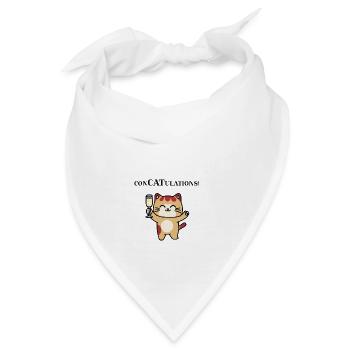 Katze Glückwunsch lustig Geschenkidee Sekt Party - Bandana - Weiß - Vorne