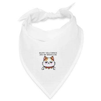 Genervte Katze lustig Valentinstag Geschenkidee - Bandana - Weiß - Vorne