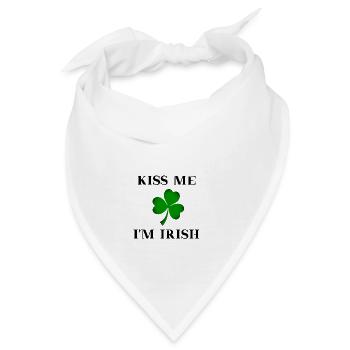 St Patrick's Day Geschenkidee Kiss me I'm Irish - Bandana - Weiß - Vorne