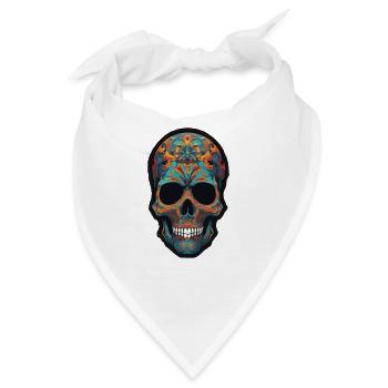 Trendiges Skull-Design - Bandana - Weiß - Vorne