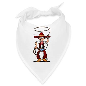 Cowboy mit einem Lasso - Bandana - Weiß - Vorne