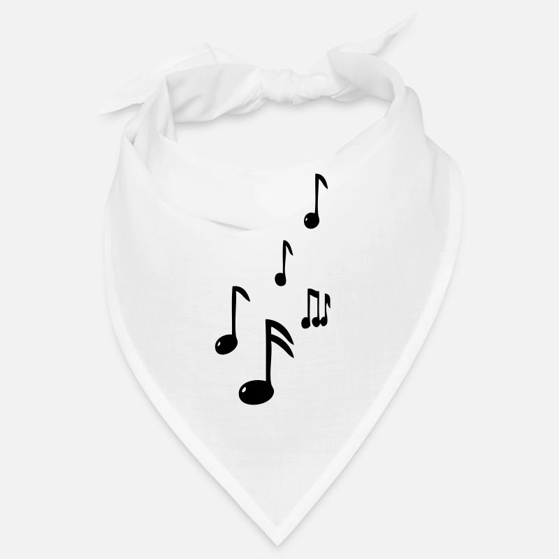 music notes - Bandana - white