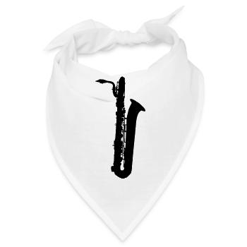 saxophone brass instrument music - Bandana - Weiß - Vorne