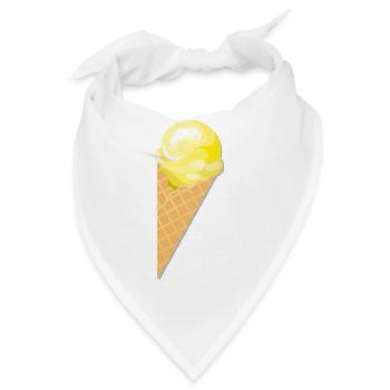 Kugel Vanille Eis Geschenk Idee - Bandana - Weiß - Vorne