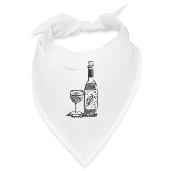 Guter Tropfen - Wein - Weinfasche - Weinglas - Bandana - Weiß - Vorne