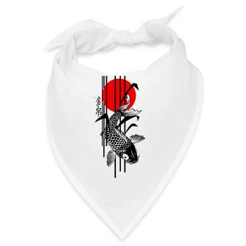 Bamboo Design - Nishikigoi - Koi Fish 3 - Bandana - Weiß - Vorne