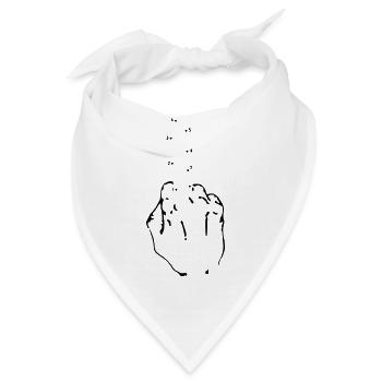 Mittelfinger - Bandana - Weiß - Vorne