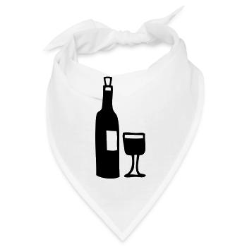 glas und flasche voll - Bandana - Weiß - Vorne