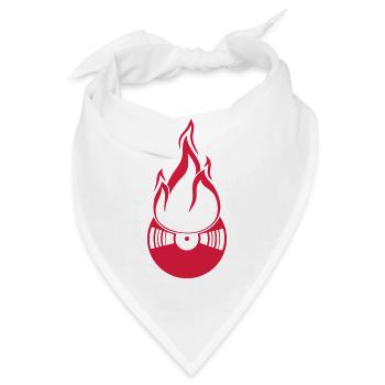 club party dj feiern disko musik tanzen vinyl plat - Bandana - Weiß - Vorne