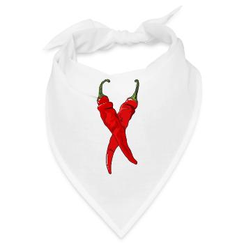 Chili Pepper Scharf Chilischote Paprika Spicy Food - Bandana - Weiß - Vorne