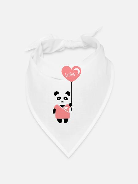 Pärchenshirt "Panda" Mädchen - Bandana - Weiß