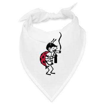 Kiffer-Käfer / pothead ladybug (2c) - Bandana - Weiß - Vorne