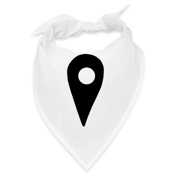 Standort,Location,Karte,Navigation,Bestimmungsort, - Bandana - Weiß - Vorne