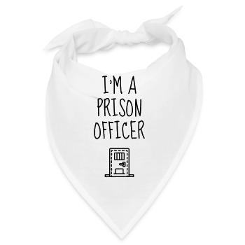 Gefängniswärter / Gefängnis / Polizei / Zelle - Bandana - Weiß - Vorne