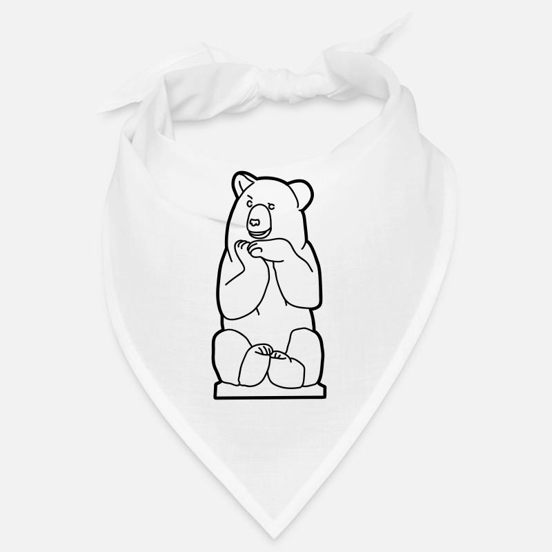 Ours de Berlin, assis - Bandana - blanc