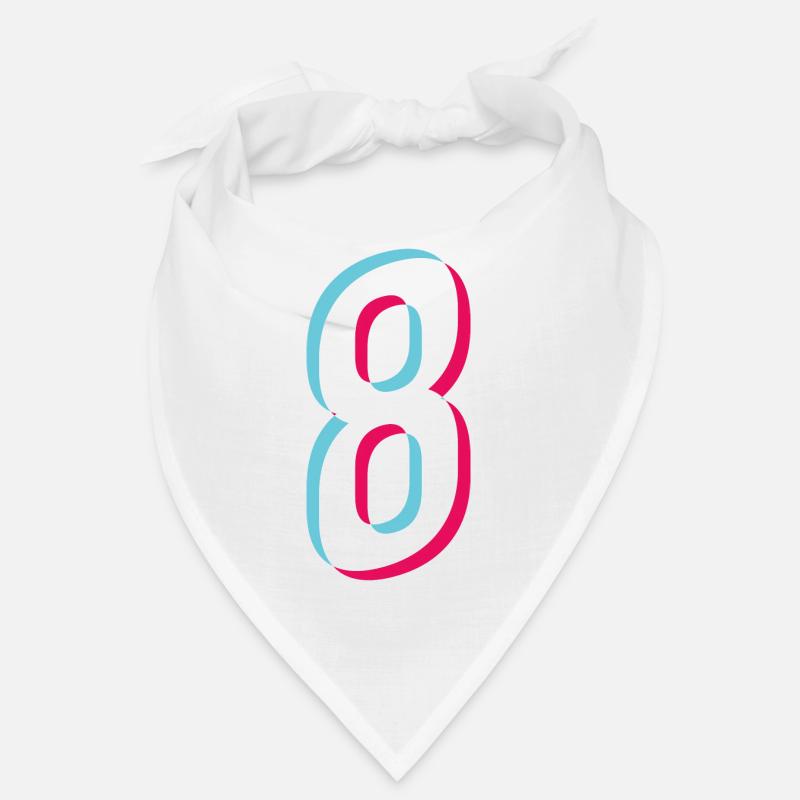 8 - NUMÉRO 8 - Numéro 8 du maillot - Bandana - blanc
